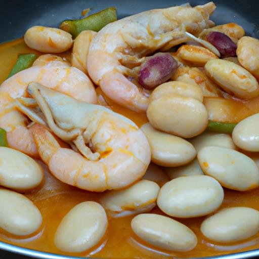 Alubias de bote con almejas y gambas Thermomix