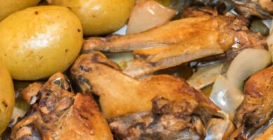 Alitas de pollo al horno con patatas y cebolla Thermomix