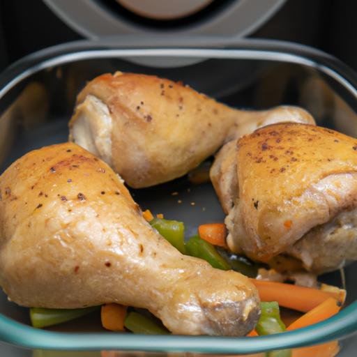 Muslos de pollo con verduras en freidora de aire Thermomix